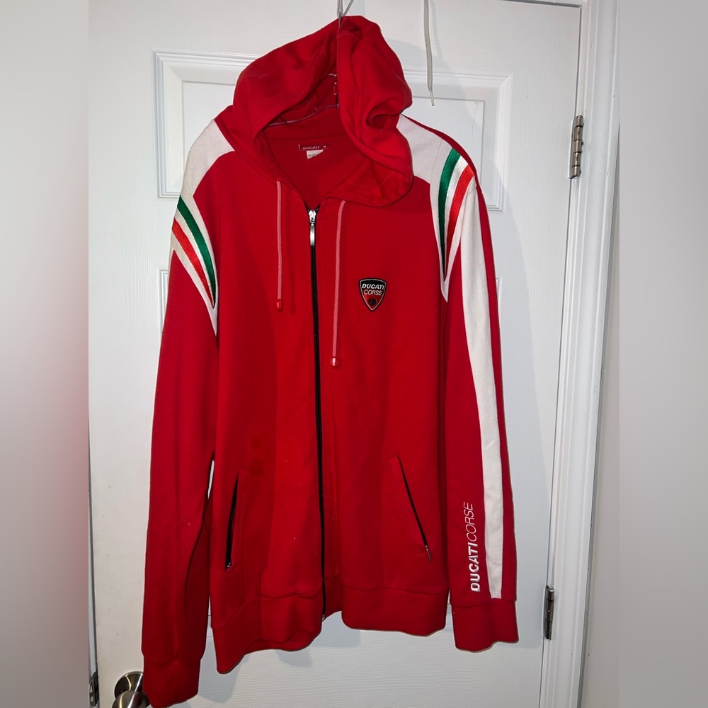 Ducati Corse zip-up fleece hoodie racing jacket size XXL